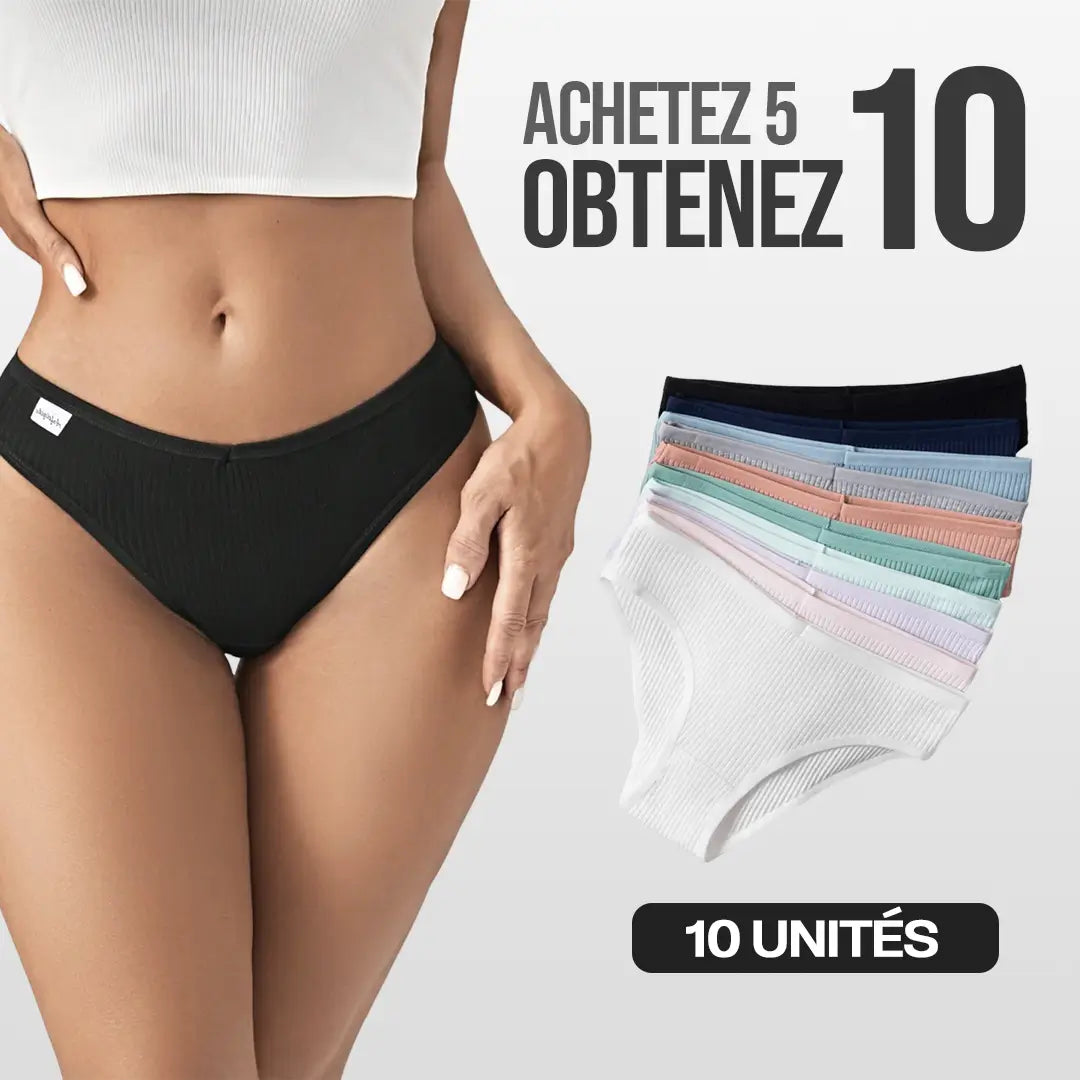 [ACHETEZ 5, RECEVEZ 10] – Culotte Comfort Antibactérienne en Coton 100% Naturel