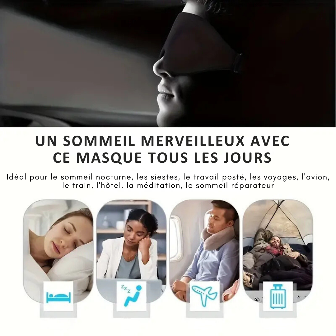 [PRENDS 2 PAYER 1] Masque Pour Les Yeux BlackOut 3D - Refuge de Nuit + CADEAU : 1 Cadeau de Noël